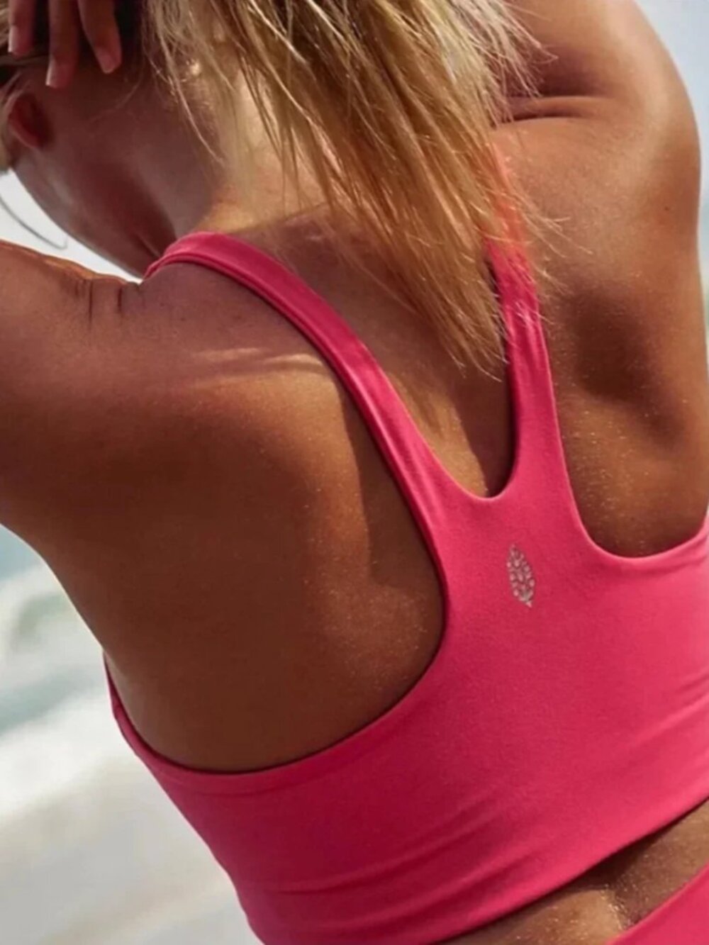 Free People Movement Never Better Square Neck Hot Pink Sports Bra Small